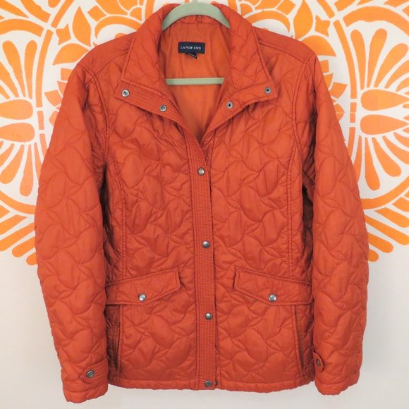 Lands' End Jackets & Blazers - Land's End Rust Puffy Winter Jacket L